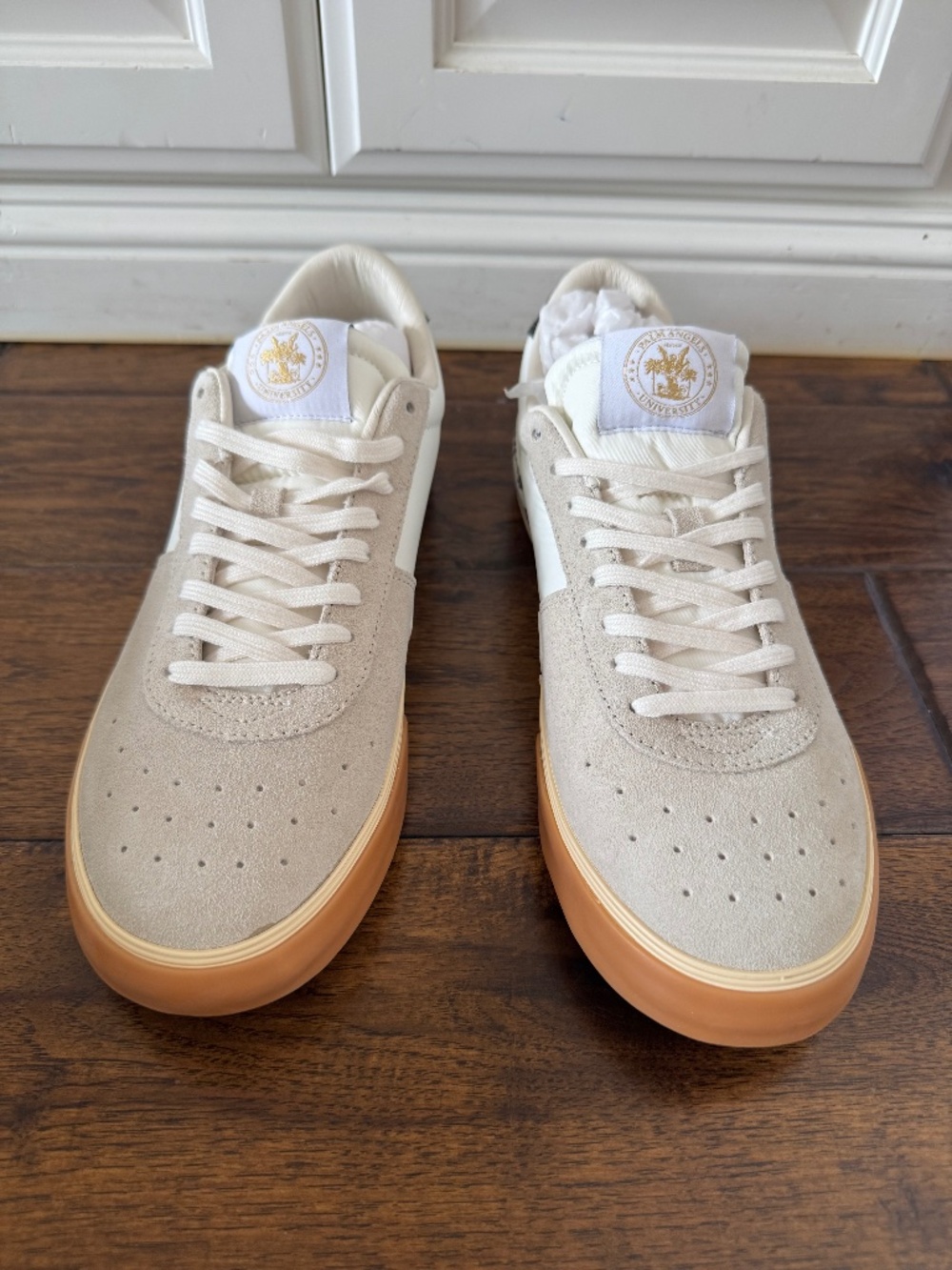 Palm Angels Men's White Suede & Leather Sneakers Size EU 42 US 10-10.5